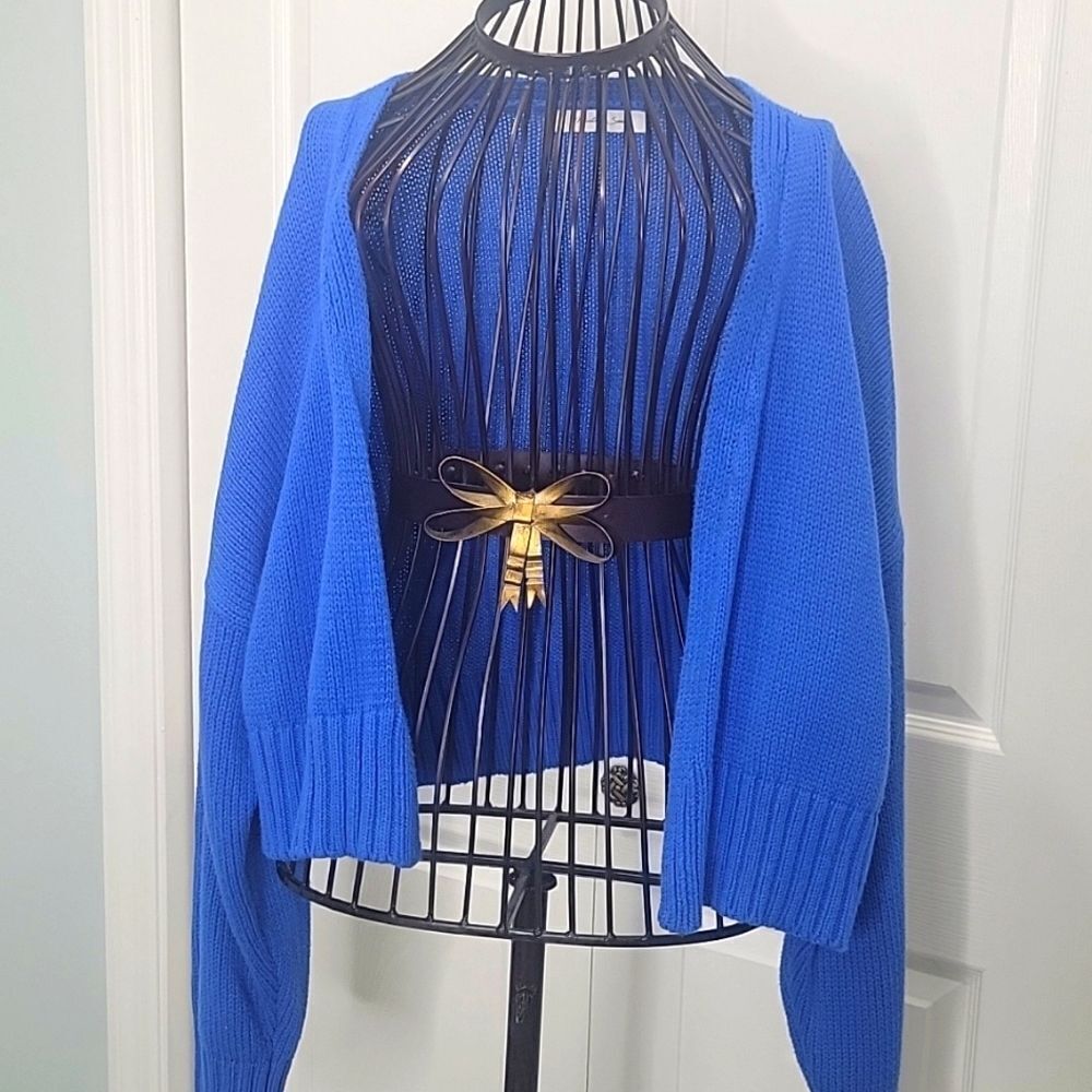 MUSTARD SEED Blue Knitted Cardigan Size Medium